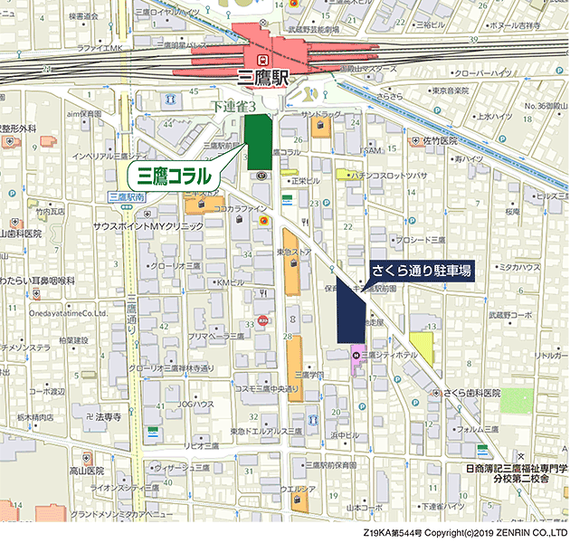 提携駐車場の地図